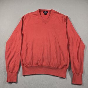 Brooks Brothers 346 Men's Small Red V-Neck Knit Sweater 100% Supima Cotton